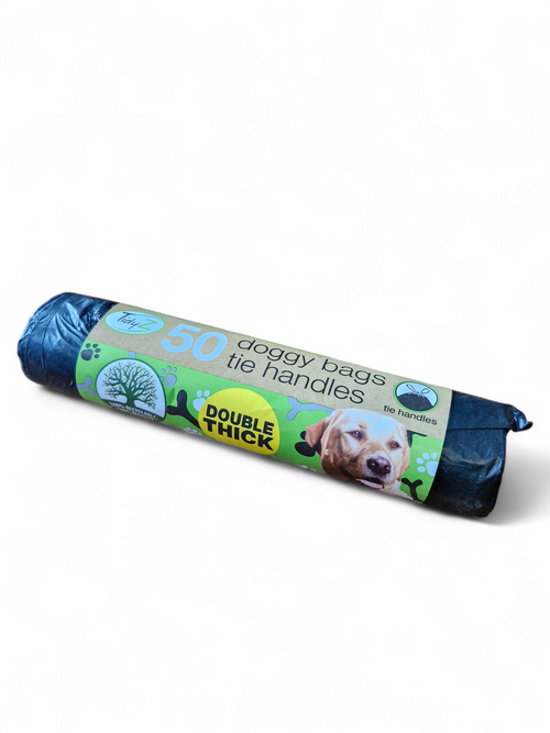 50 Bags- 1 Roll- Xxl, Extra Thick- Black Poop Bags